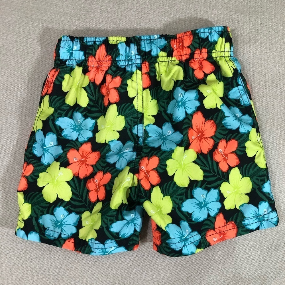 Cat & Jack Hawaiian Print Swim Trunks - Picture 3 of 6